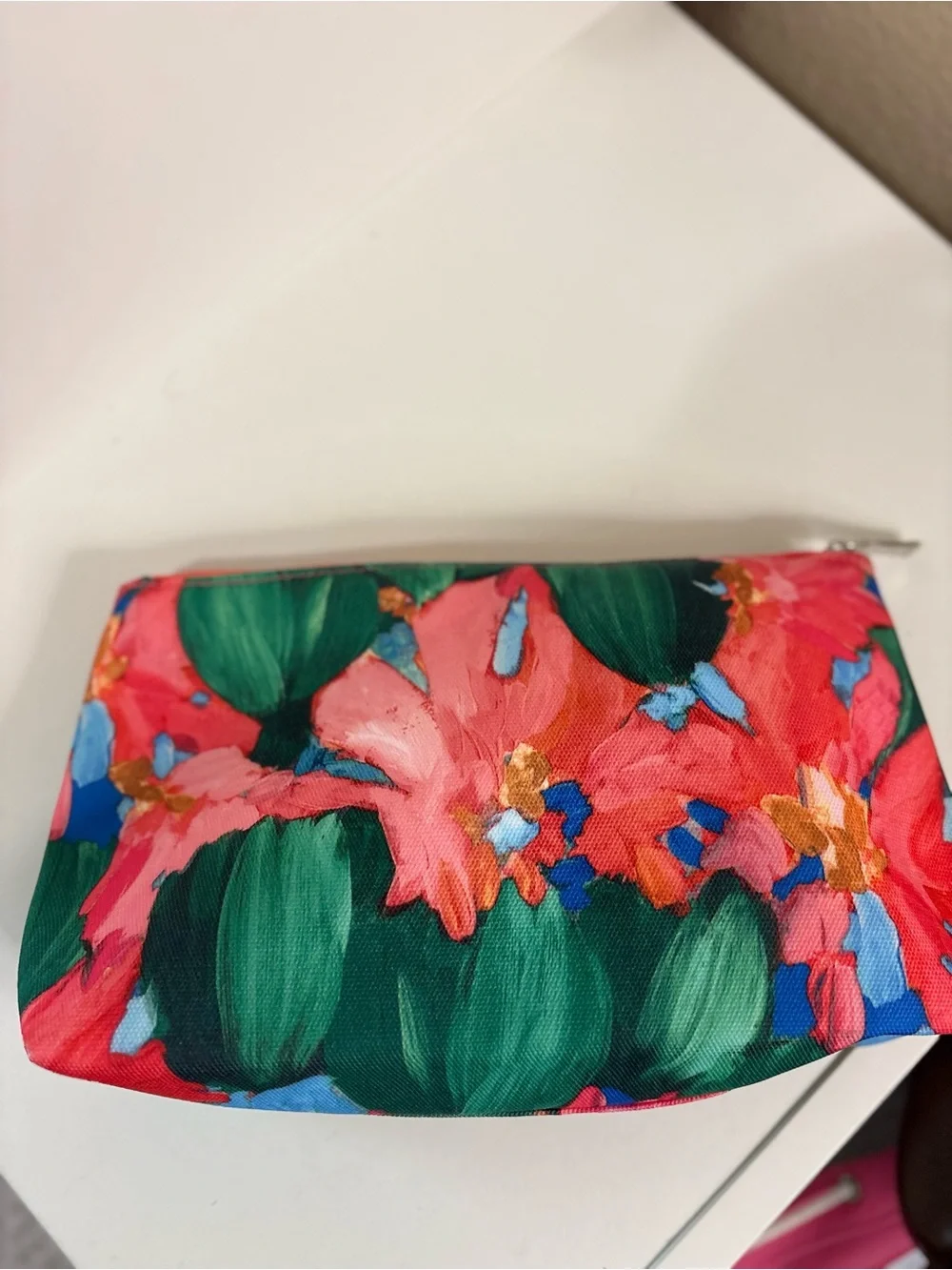 Lulu DK x Clinique Floral Cosmetic Bag Hibiscus Print Makeup Pouch NWT